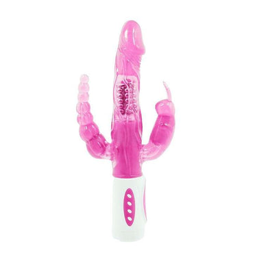 Vibratore 3-in-1 con Vibrazioni e Rotazioni, Stimolazione Completa rosa